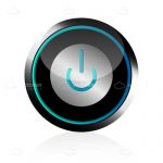 Power Button Icon with Aquamarine Accents